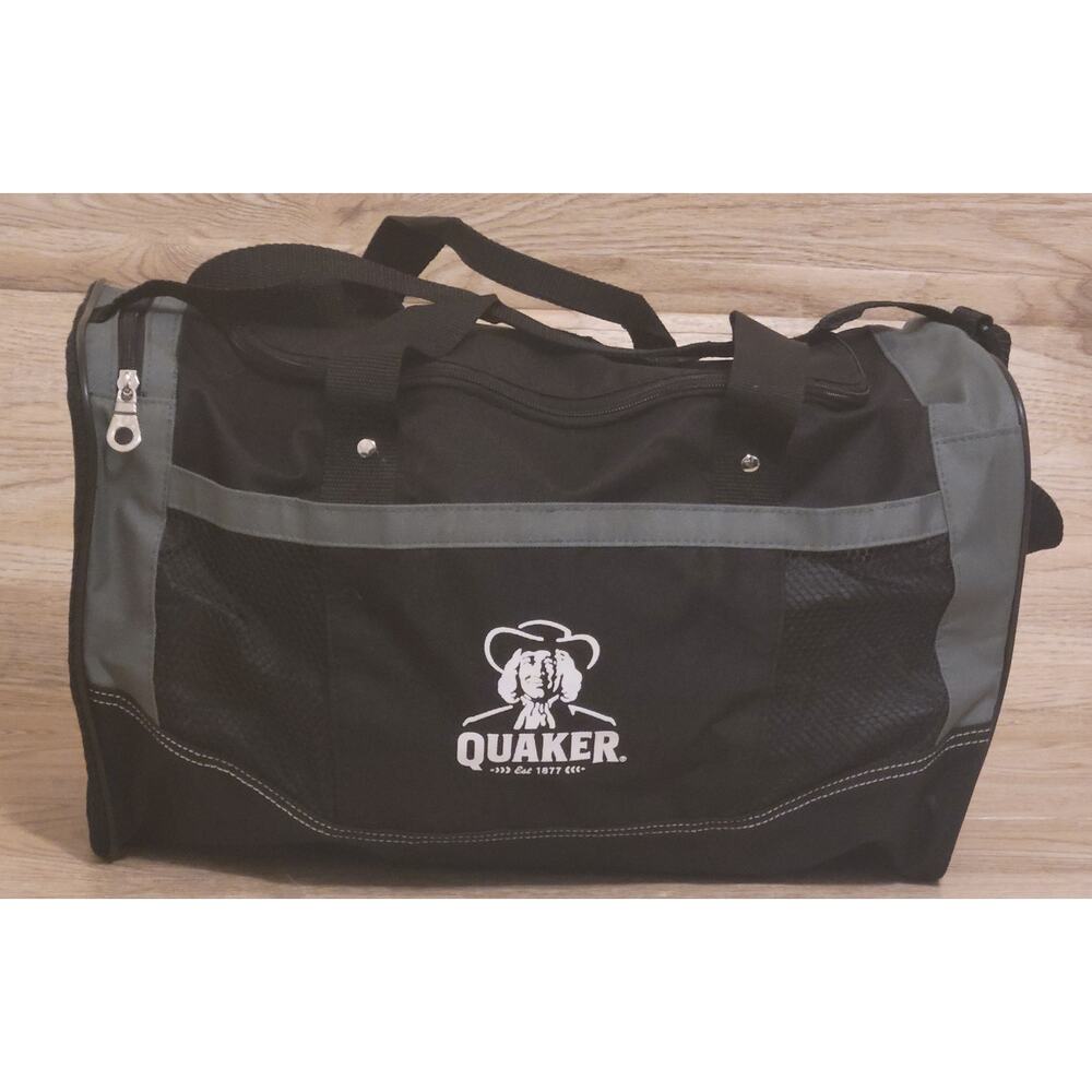 Black Adults Quaker Oats Gym Duffle Bag Preowned Backpack Travel Sports Work Out